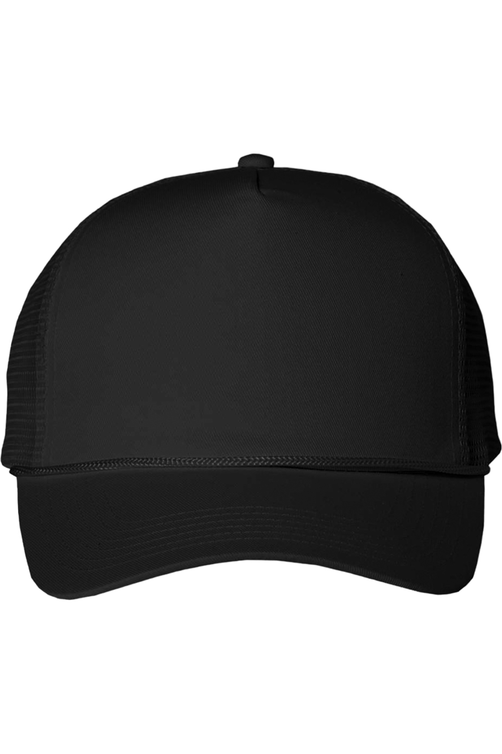 Valucap Five-Panel Trucker Cap in Black