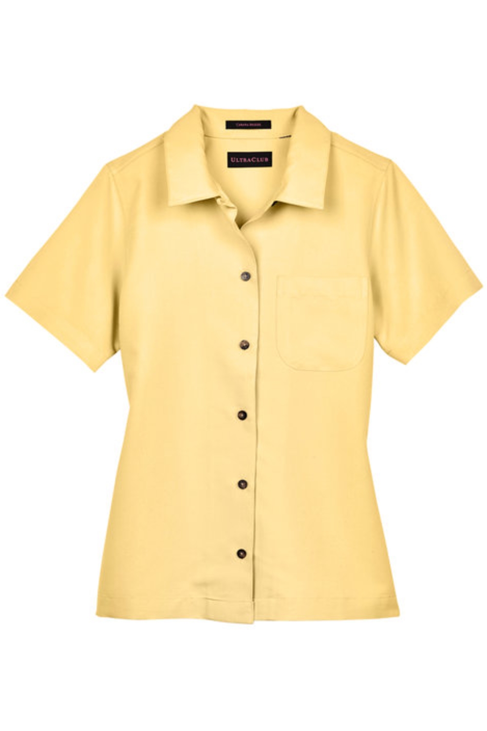 UltraClub Women's Cabana Breeze Camp Shirt in Banana