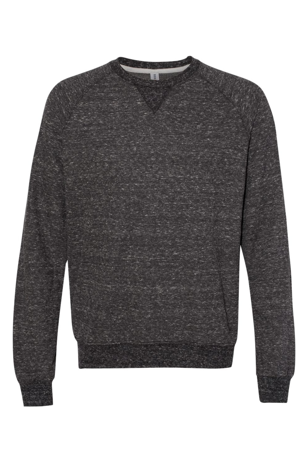 Jerzees Snow Heather French Terry Crewneck Sweatshirt in Black Ink