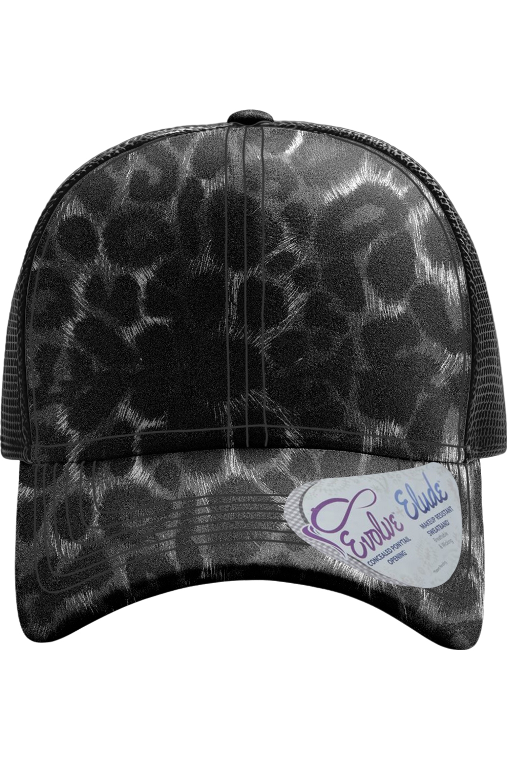 Infinity Her - Women's Modern Trucker Cap in Black Leopard/ Black