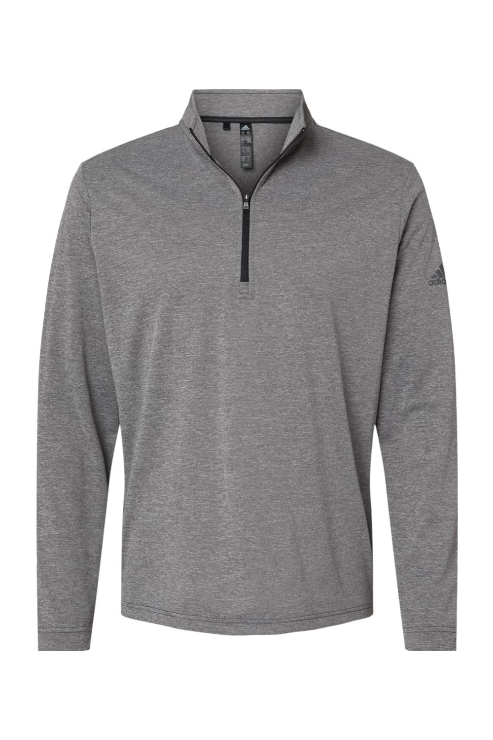 Adidas Lightweight Quarter-Zip Pullover in Black Heather