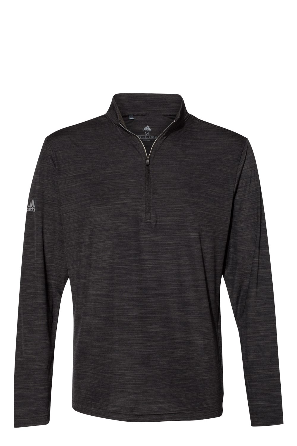 Adidas Lightweight Mélange Quarter-Zip Pullover in Black Melange