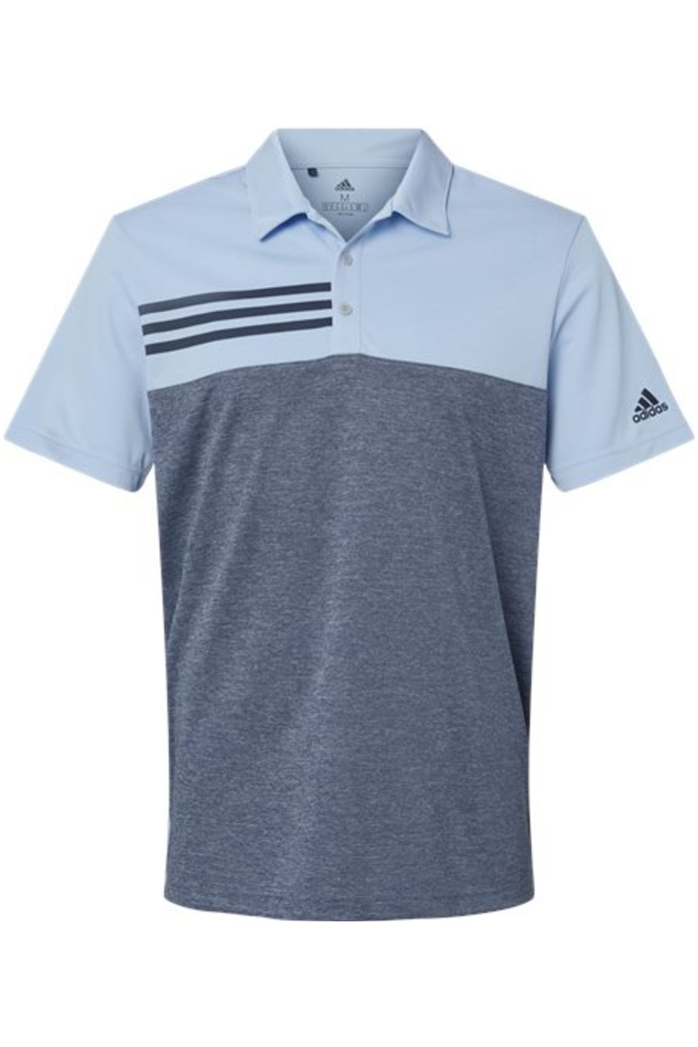 Adidas Heathered Colorblocked 3-Stripes Polo