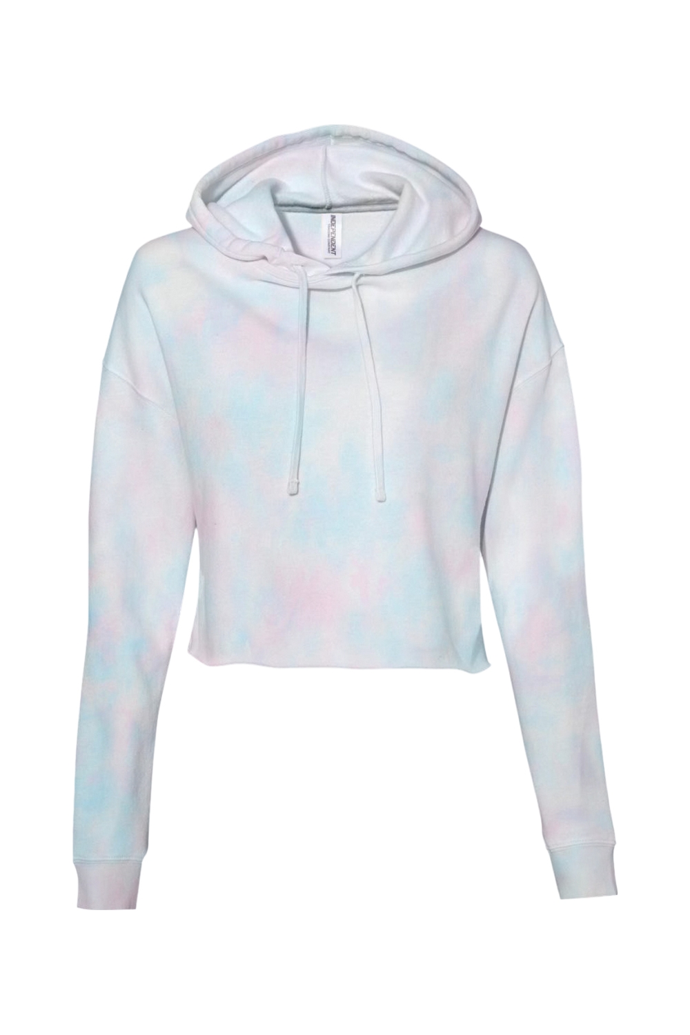 Independent Trading Co. Women’s Lightweight Cropped Hooded Sweatshirt in Tie Dye Cotton Candy