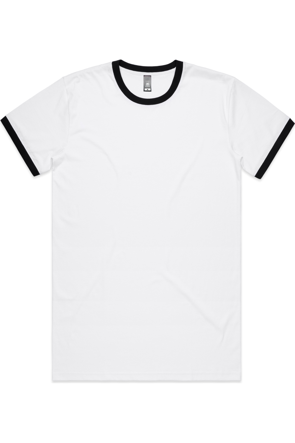 AS Colour Staple Ringer Tee in White/Black