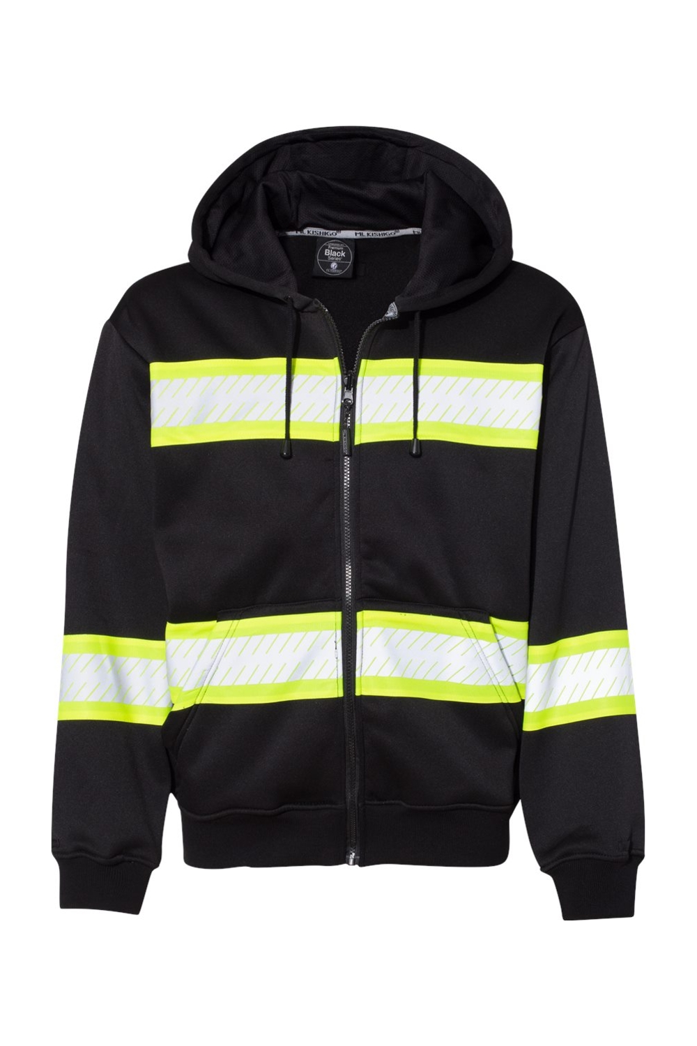 Drop Ship Kishigo Men's EV Series® Enhanced Visibility Full-Zip Hooded Sweatshirt