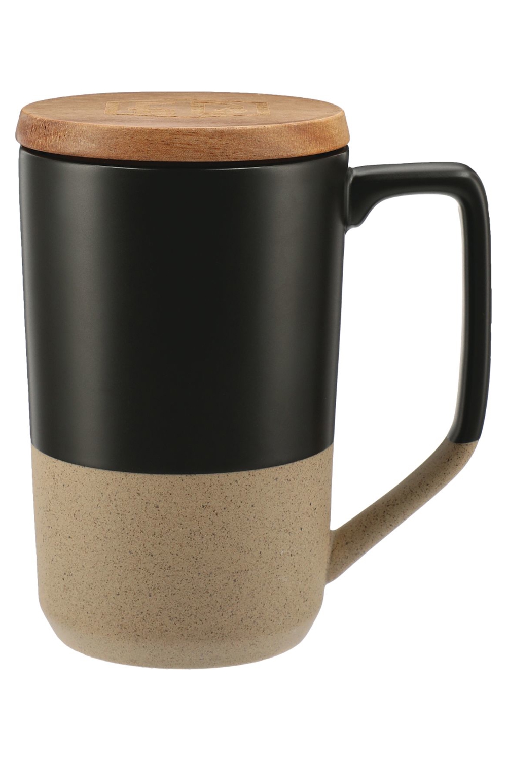 Tahoe Tea & Coffee Ceramic Mug with Wood Lid 16oz