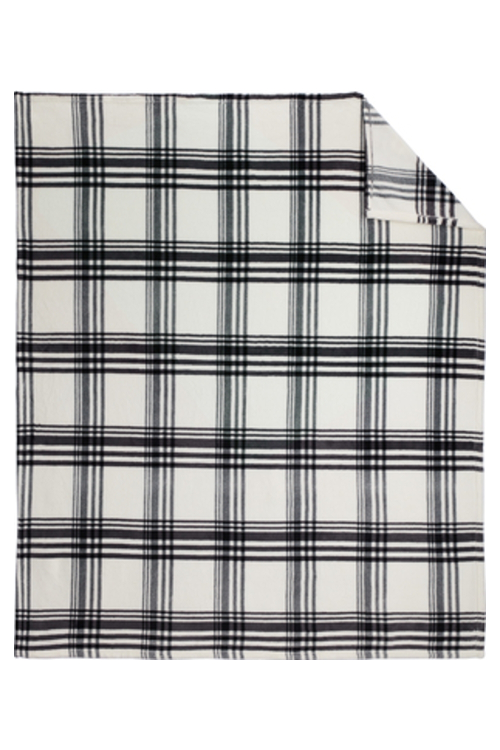 Port Authority Ultra Plush Blanket in Black/ White Plaid