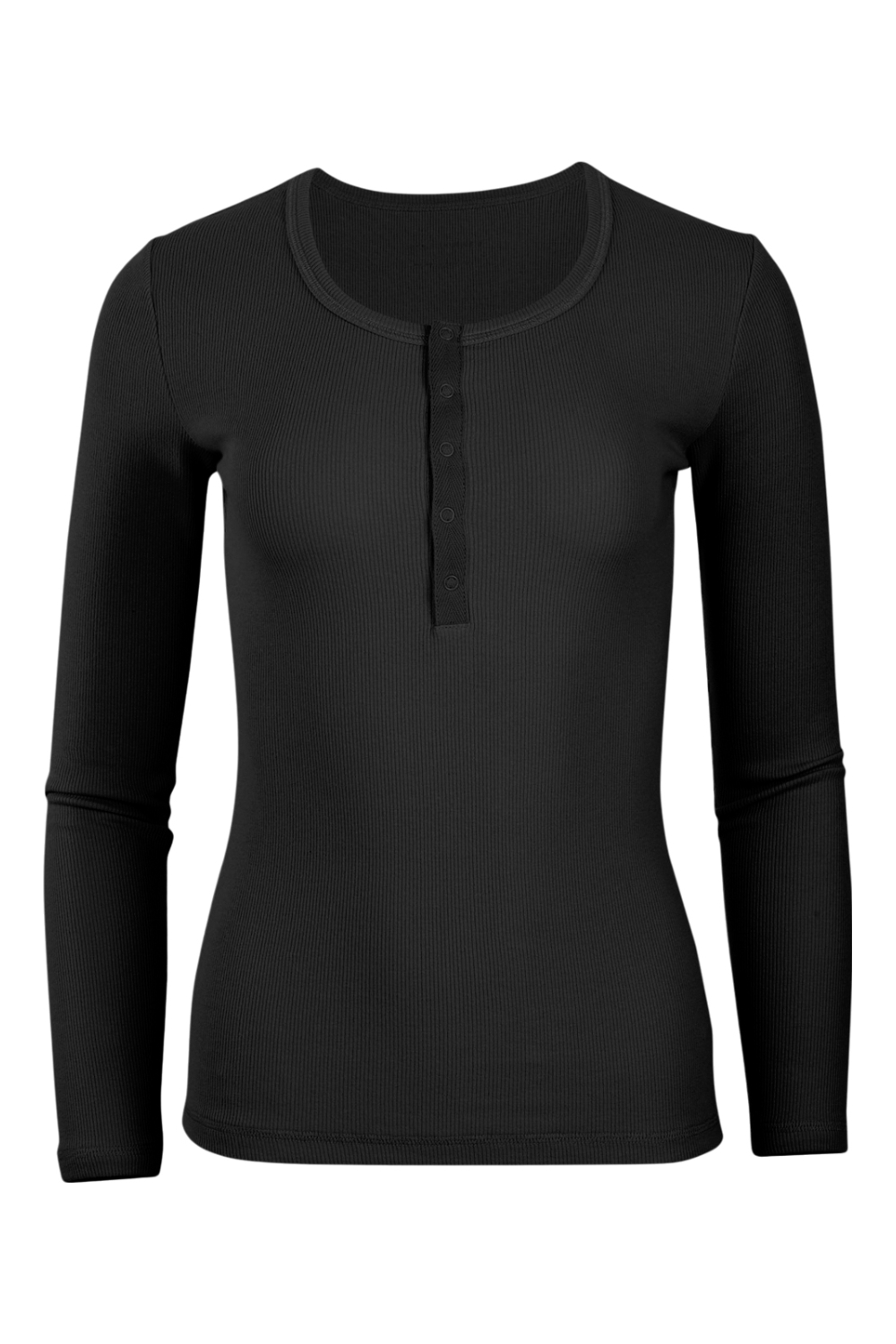 Boxercraft Women's Harper Long Sleeve Henley in Black