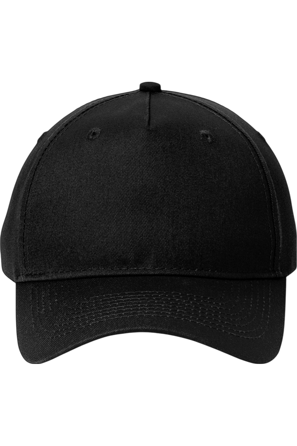 Big Accessories Five-Panel Brushed Twill Cap in Black