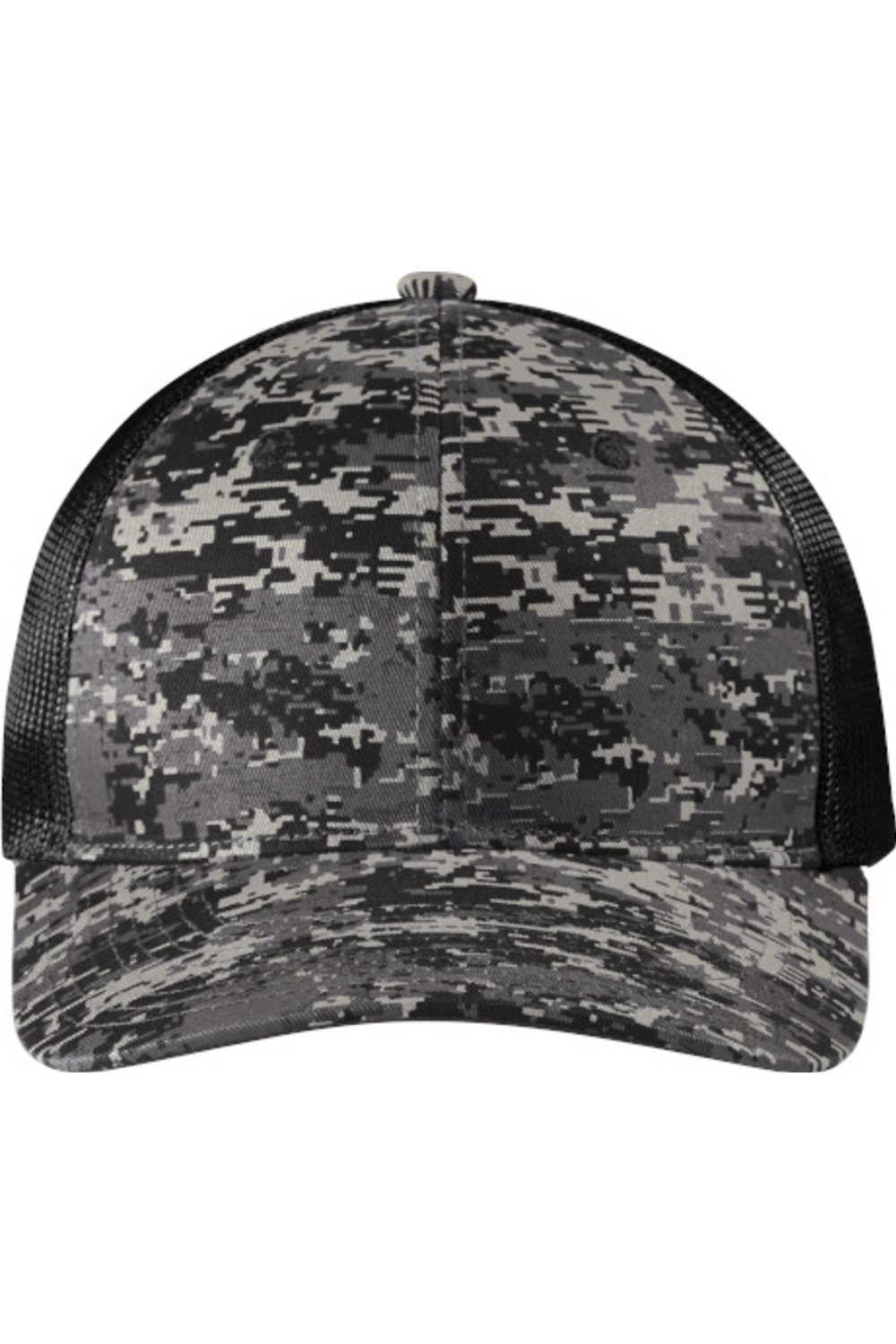 Port Authority Digi Camo Snapback Trucker Cap (C404) in Black Digi/ Black