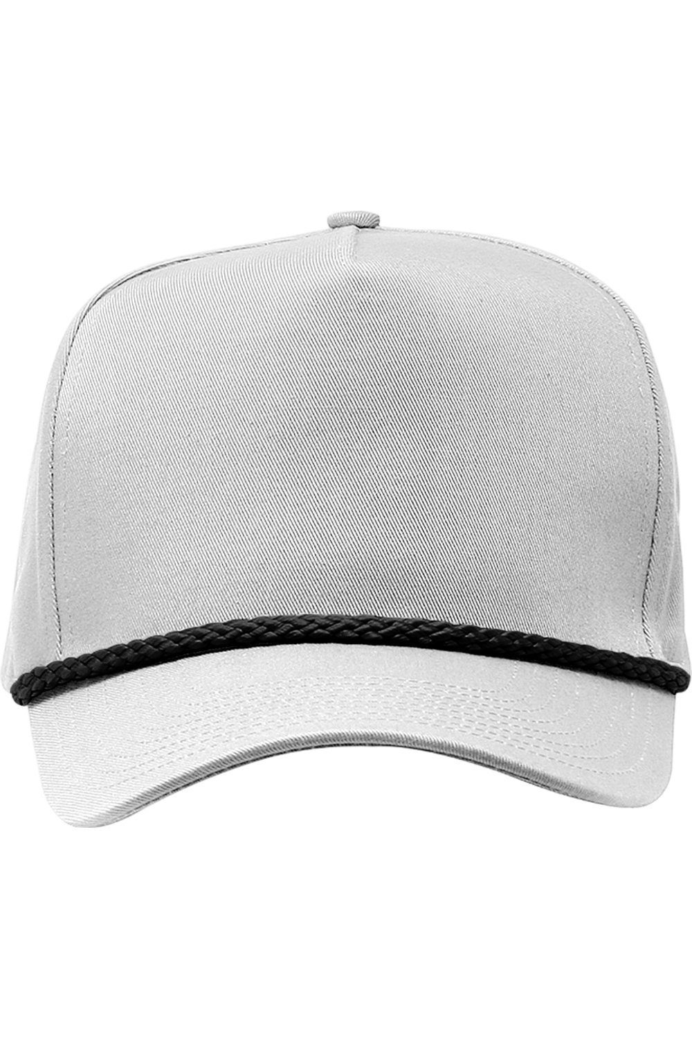 Cobra 5 Panel Rope Snap Back Cap in White/Black