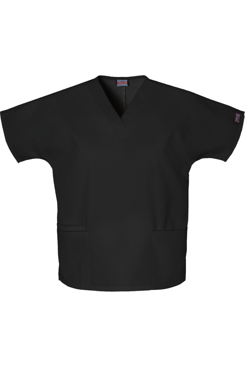 Cherokee Women's 2-Pocket V-Neck Scrub Top in Black