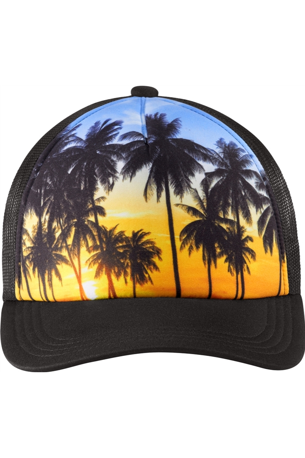 Port Authority Photo Real Snapback Trucker Cap in Palm Trees