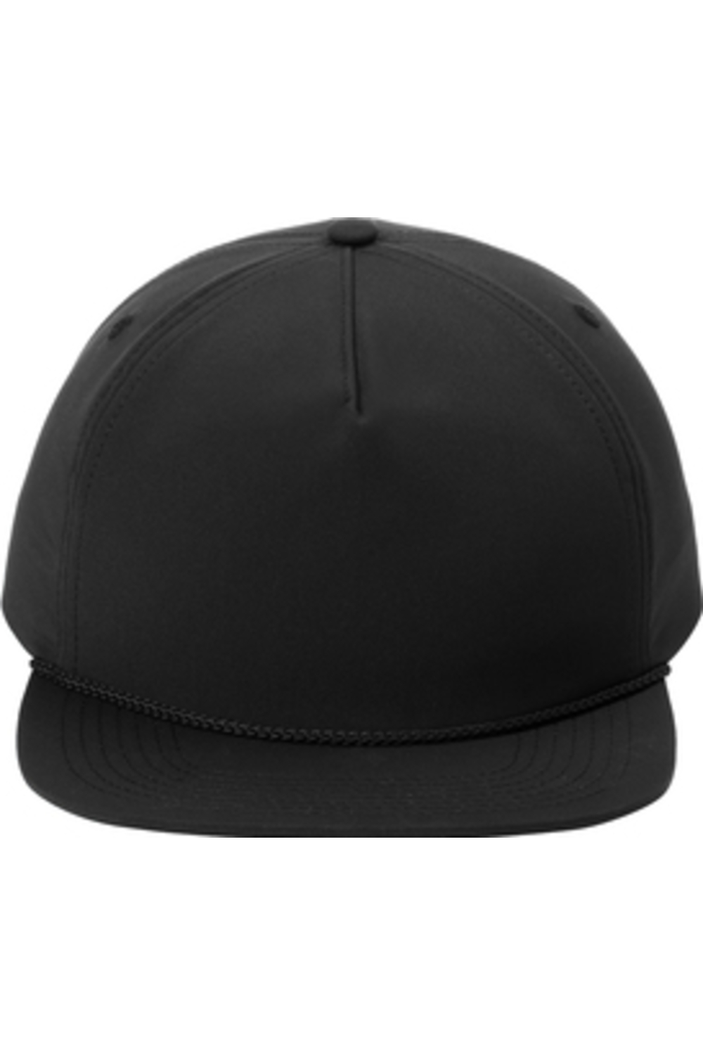 Port Authority 5-Panel Poly Rope Cap in Black/ Black