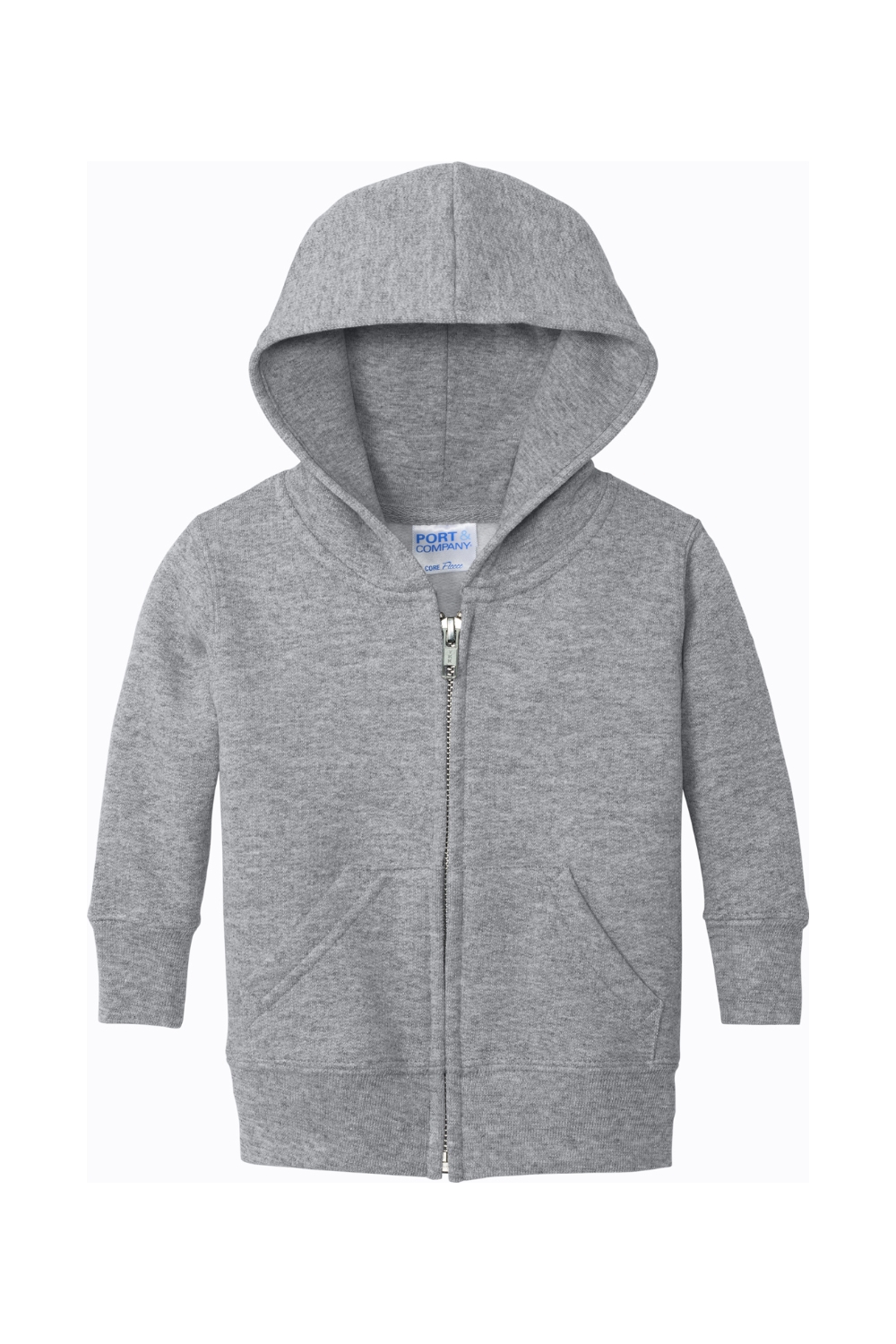 Port & Company Infant Core Fleece Full-Zip Hooded Sweatshirt in Athletic Heather