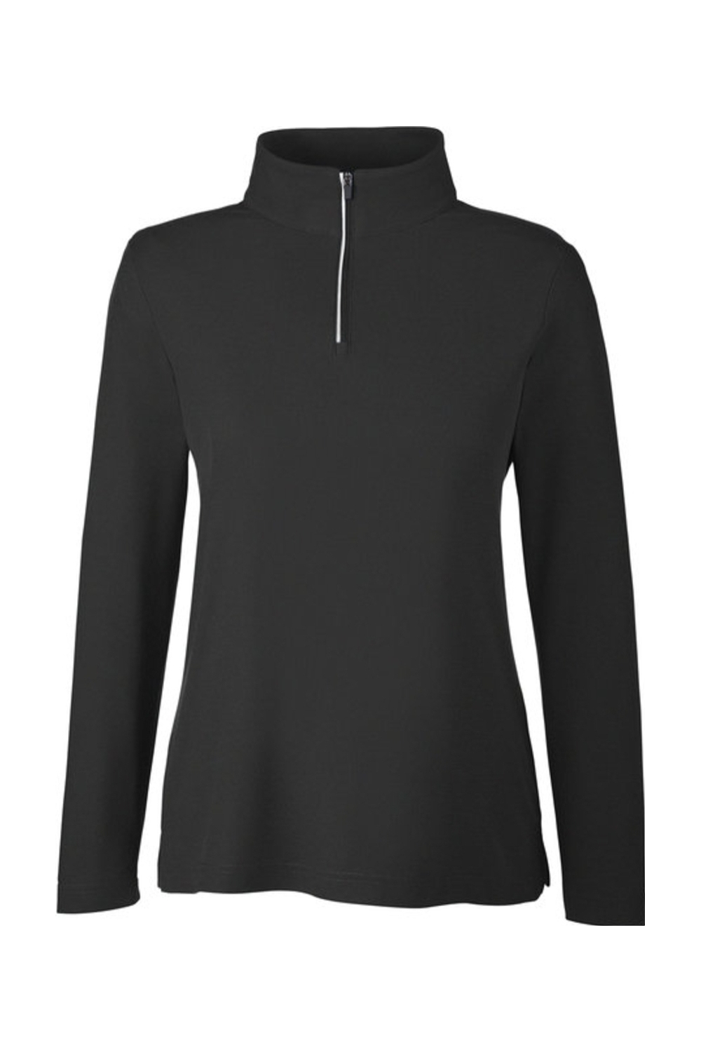 CORE365 Ladies' Fusion ChromaSoft Pique Quarter-Zip in Black