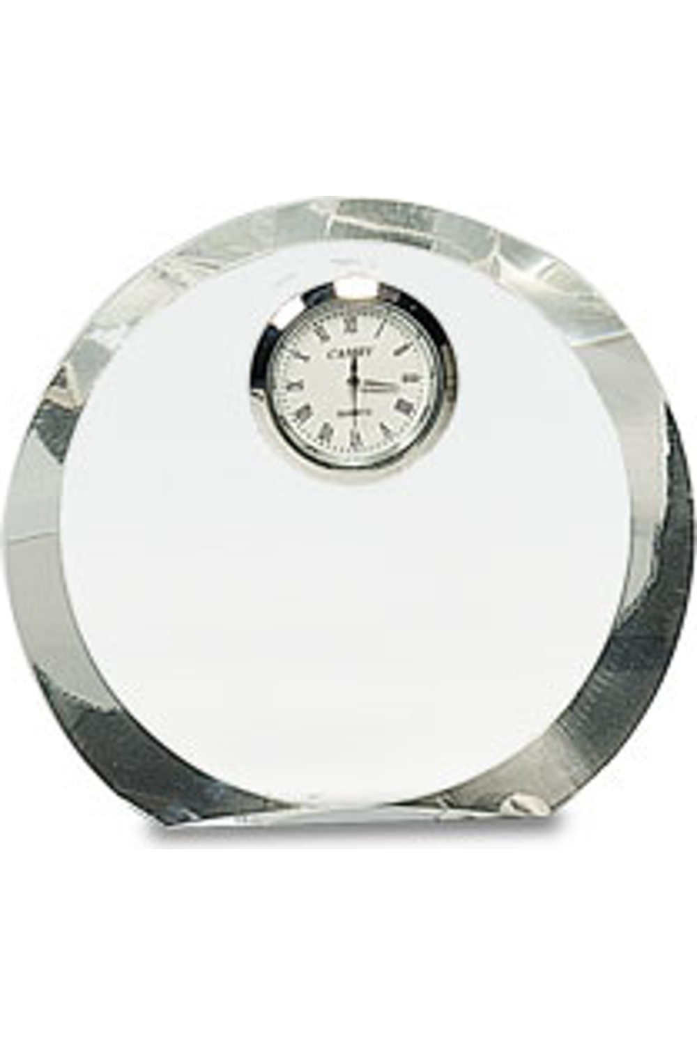 4 1/2" Clear Crystal Round with Clock
