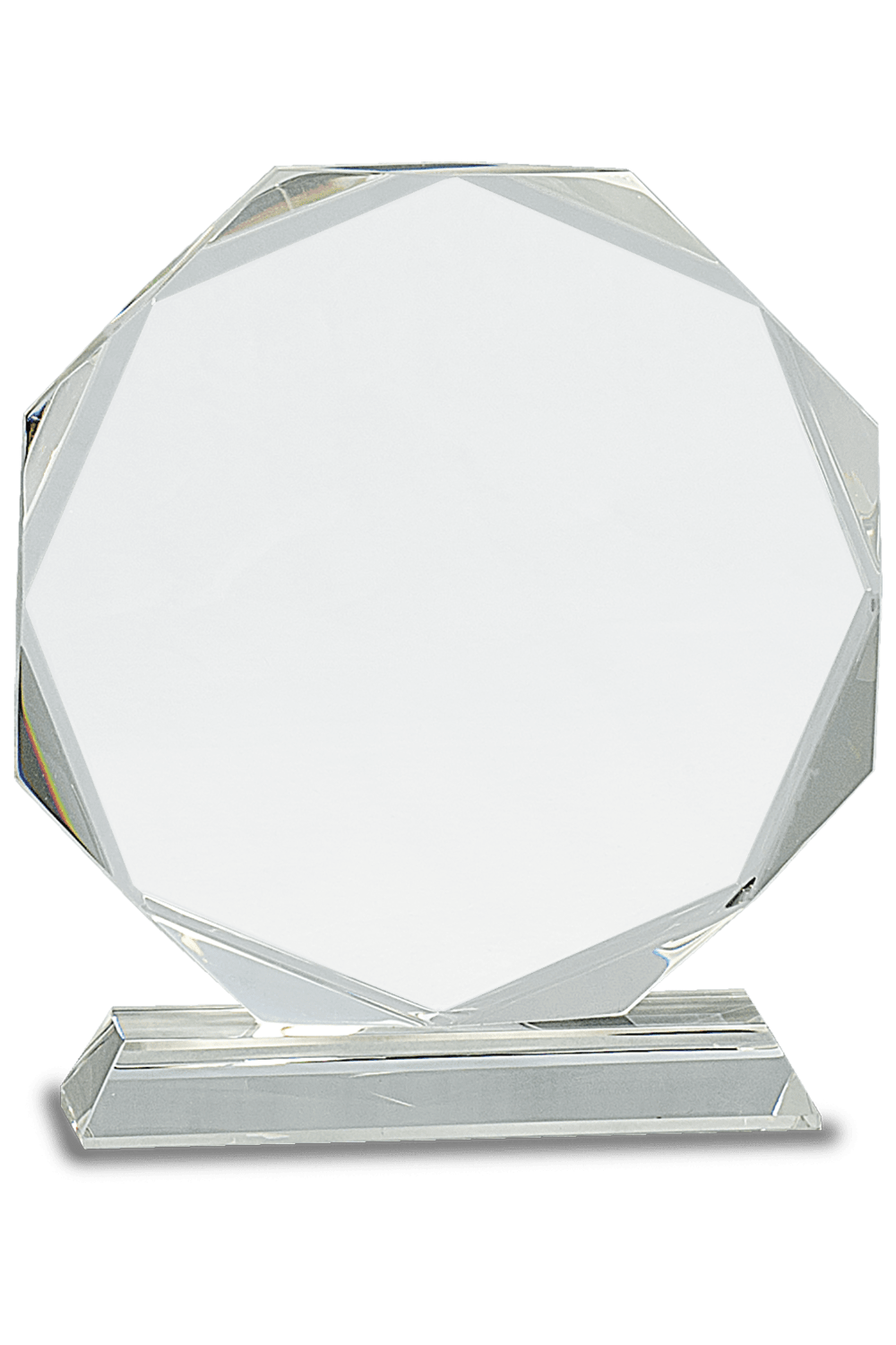 7 1/4" Clear Crystal Octagon on Clear Pedestal