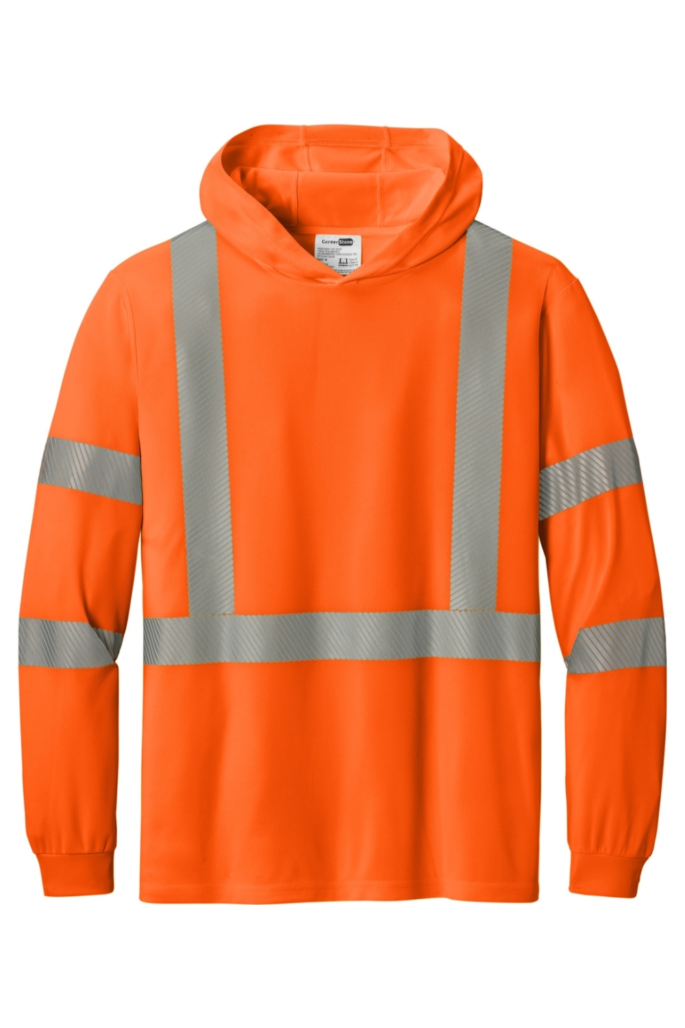 CornerStone ANSI 107 Class 3 Long Sleeve Segmented Tape Hooded Tee