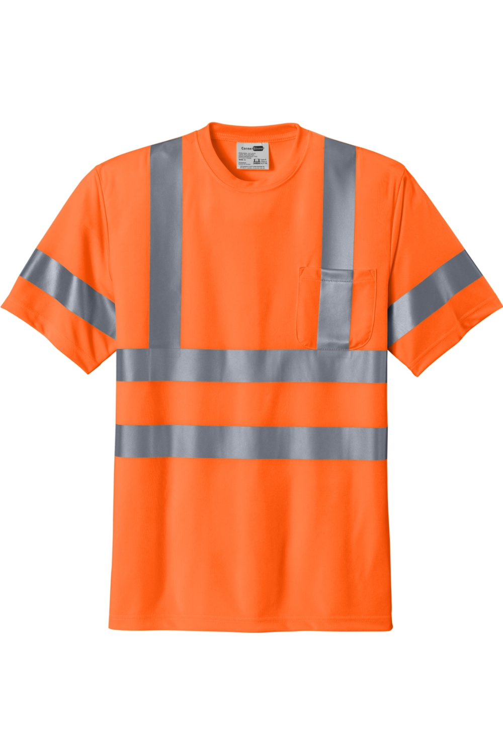 CornerStone - ANSI 107 Class 3 Short Sleeve Snag-Resistant Reflective T-Shirt in Safety Orange