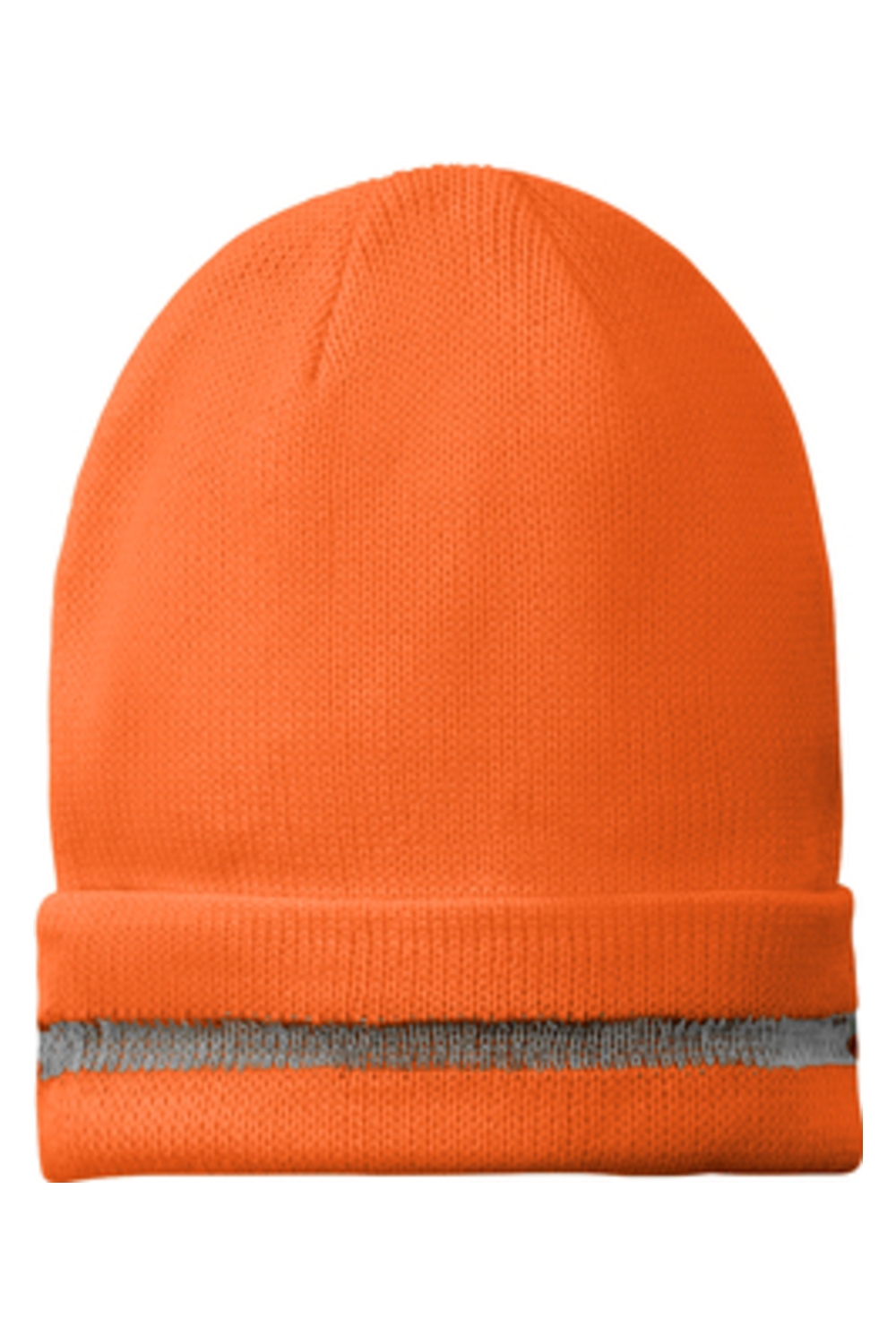 CornerStone - Enhanced Visibility Beanie with Reflective Stripe in Safety Orange/ Reflective