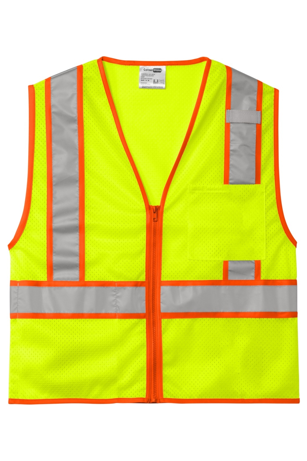 CornerStone ANSI 107 Class 2 Mesh Zippered Two-Tone Vest