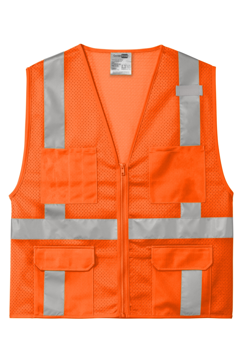 CornerStone ANSI 107 Class 2 Mesh Six-Pocket Zippered Vest