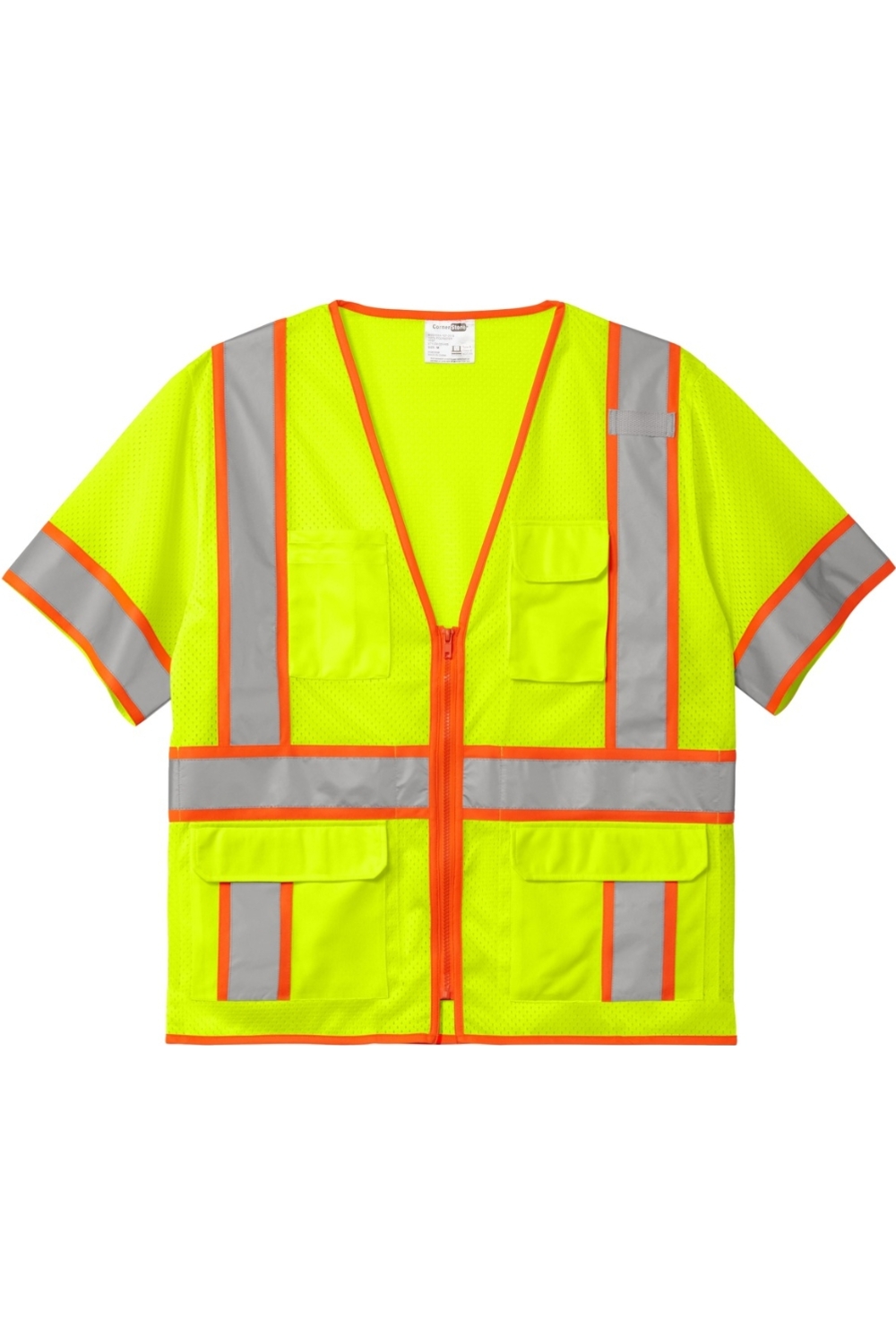CornerStone ANSI 107 Class 3 Surveyor Mesh Zippered Two-Tone Short Sleeve Vest