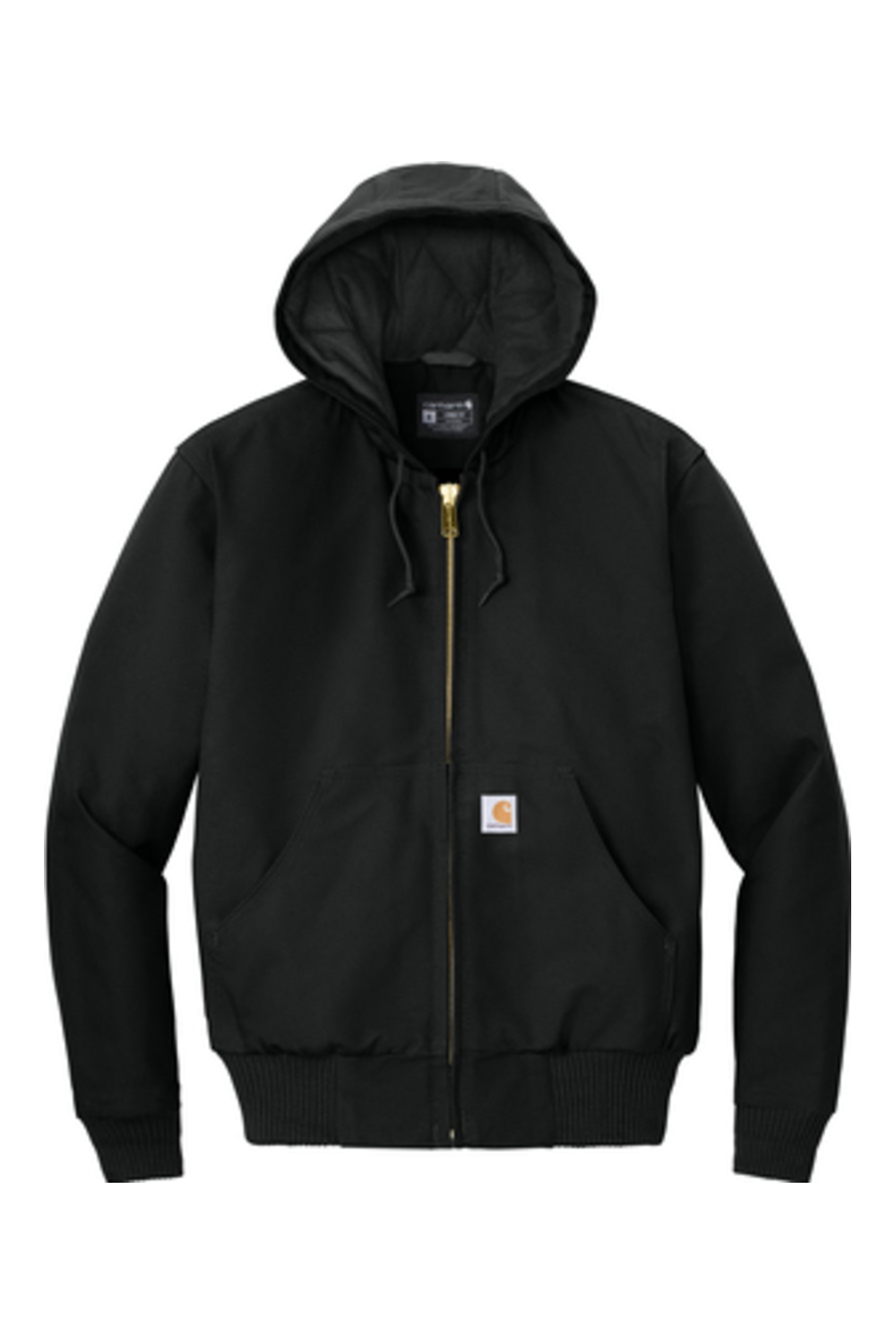 Carhartt Quilted-Flannel-Lined Duck Active Jac in Black