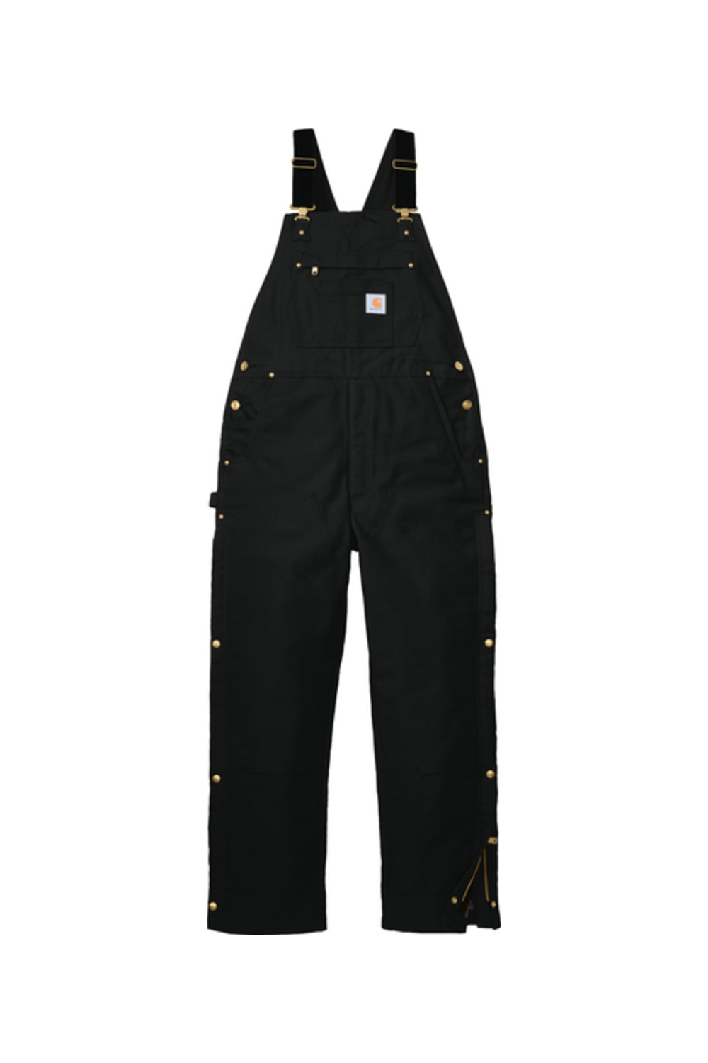Carhartt Tall Firm Duck Insulated Bib Overalls in Black