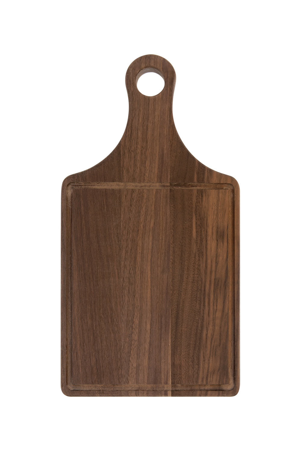 13 1/2" x 7" Natural Wood Cutting Board Paddle Shape with Drip Ring