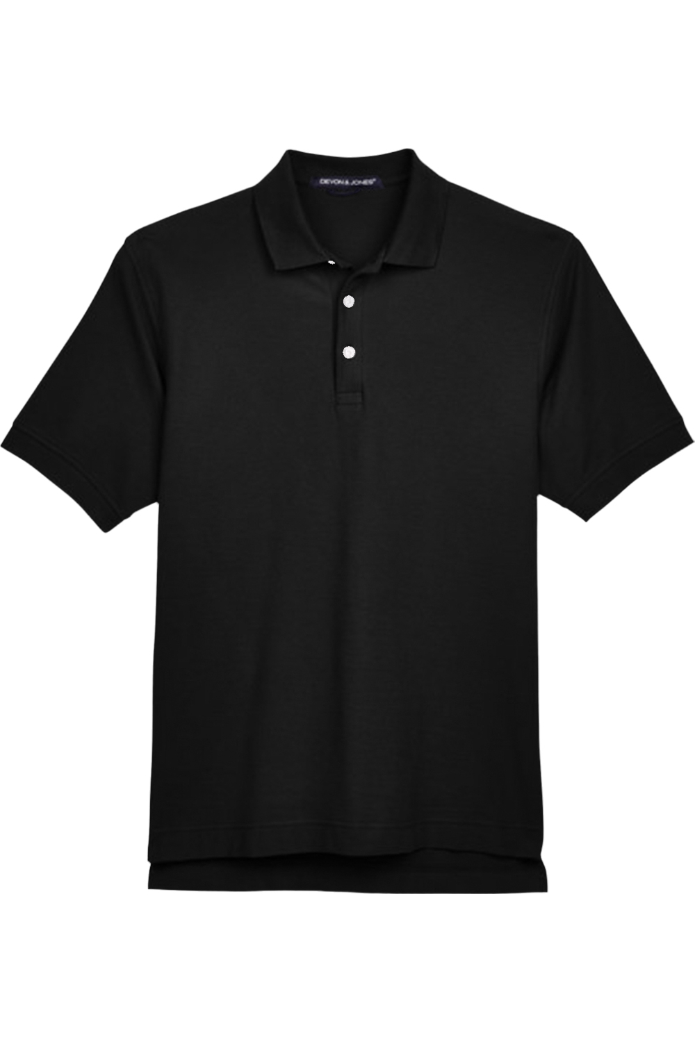 Devon & Jones Men's Pima Piqué Short-Sleeve Polo in Black