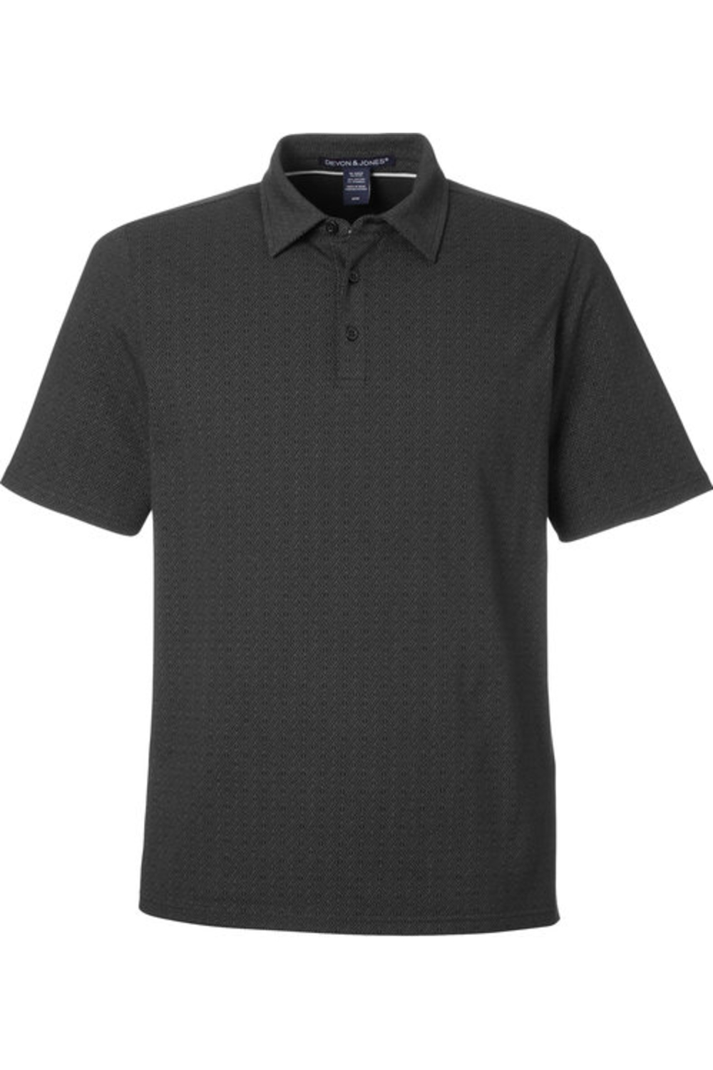 Devon & Jones Crownlux Performance Men's Geo Polo in Black / Graphite