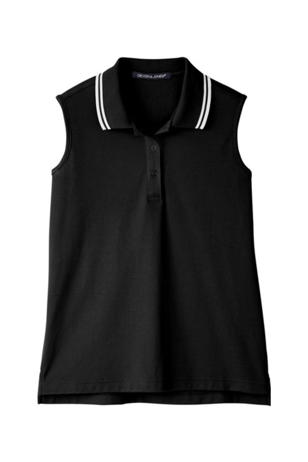 Devon & Jones Ladies' CrownLux Performance Plaited Tipped Sleeveless Polo