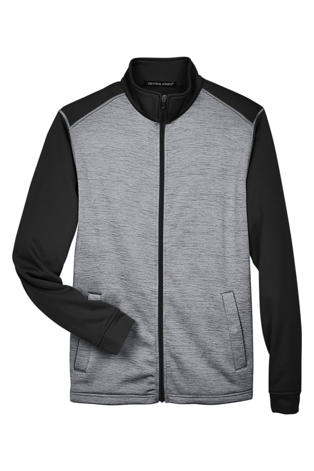 Devon & Jones Men's Newbury Colorblock Mélange Fleece Full-Zip Jacket