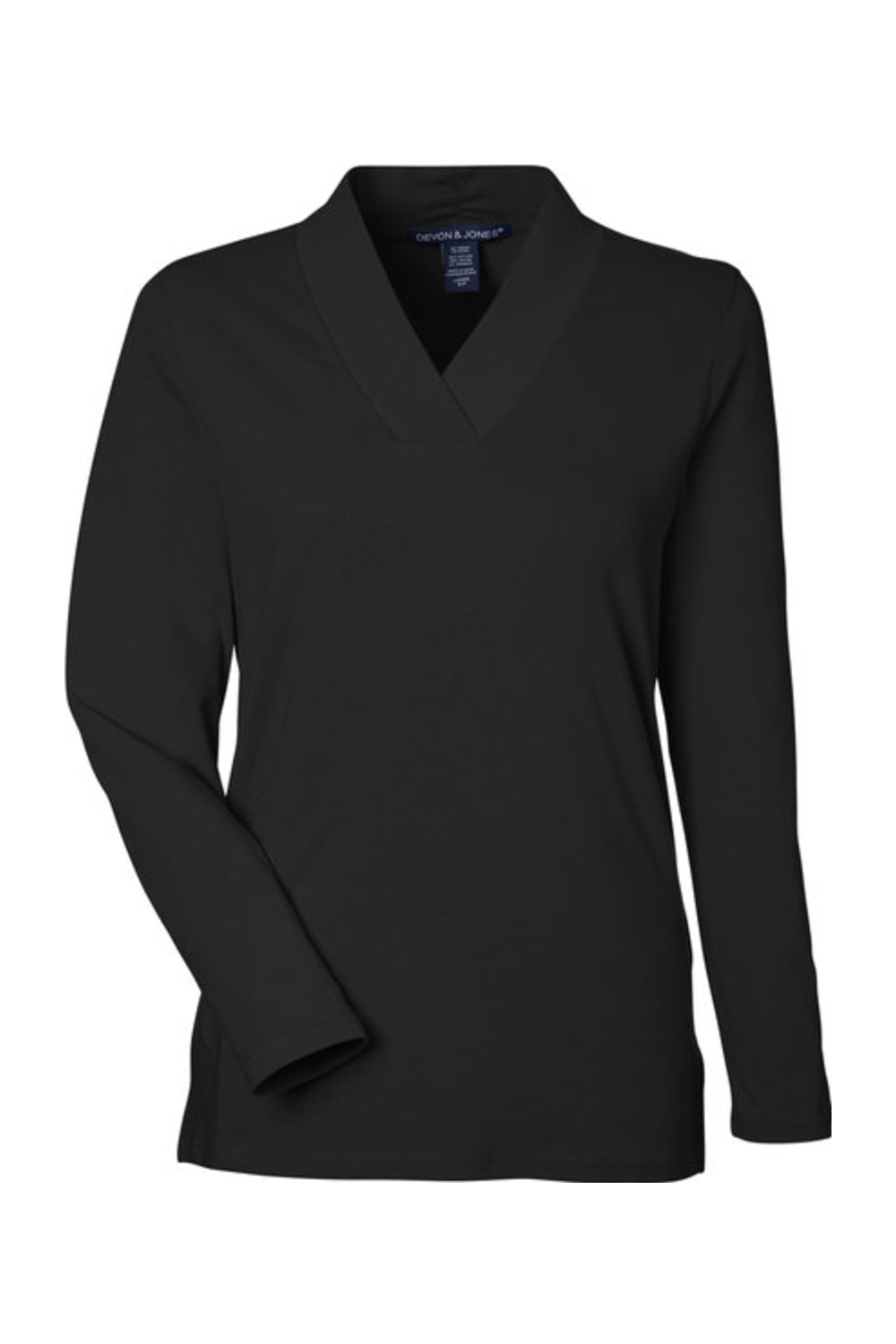 Devon & Jones Women's Raleigh Shawl Collar Knit Top in Black