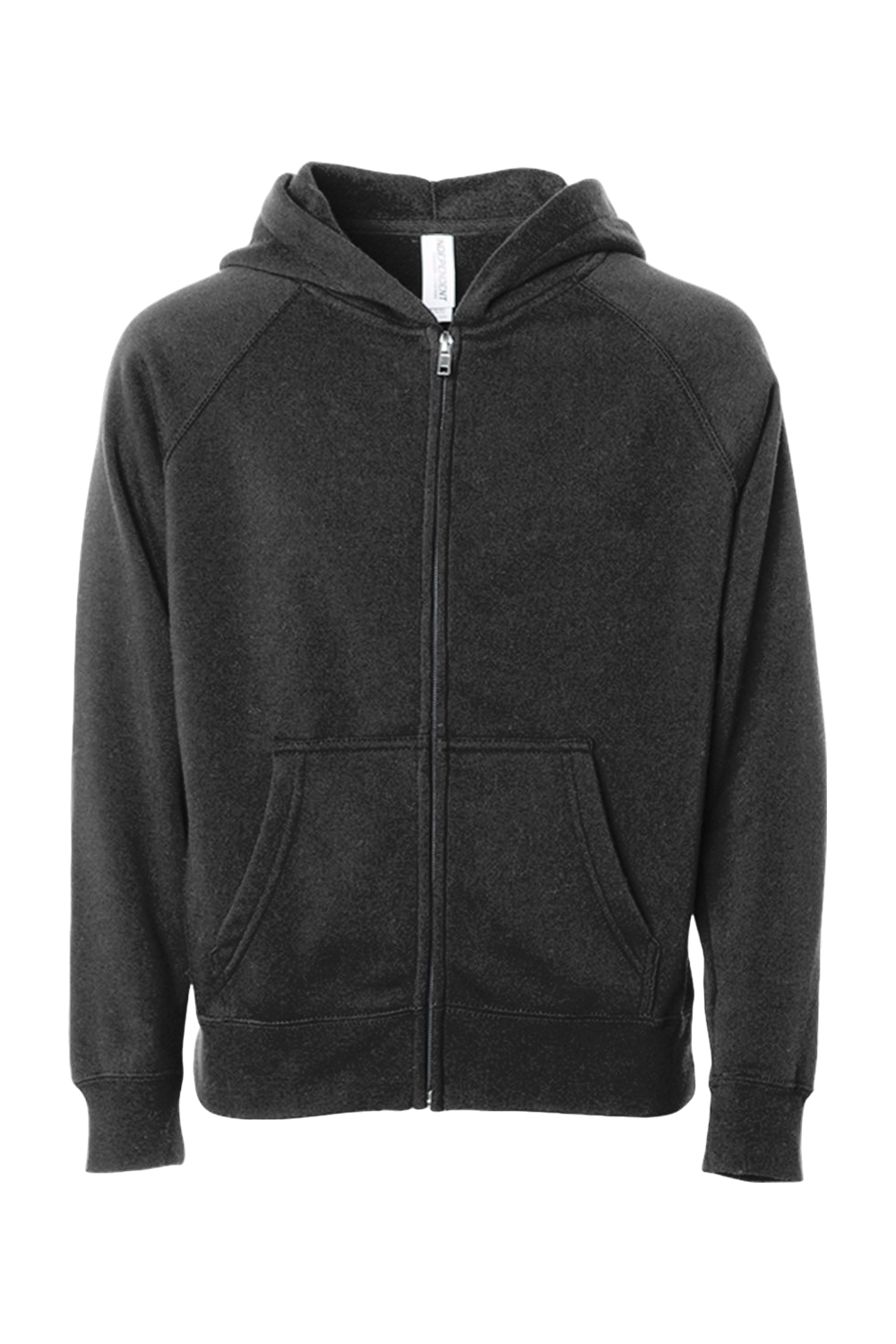 Dropship Independent Trading Co. Youth Lightweight Special Blend Raglan Zip Hood in Black