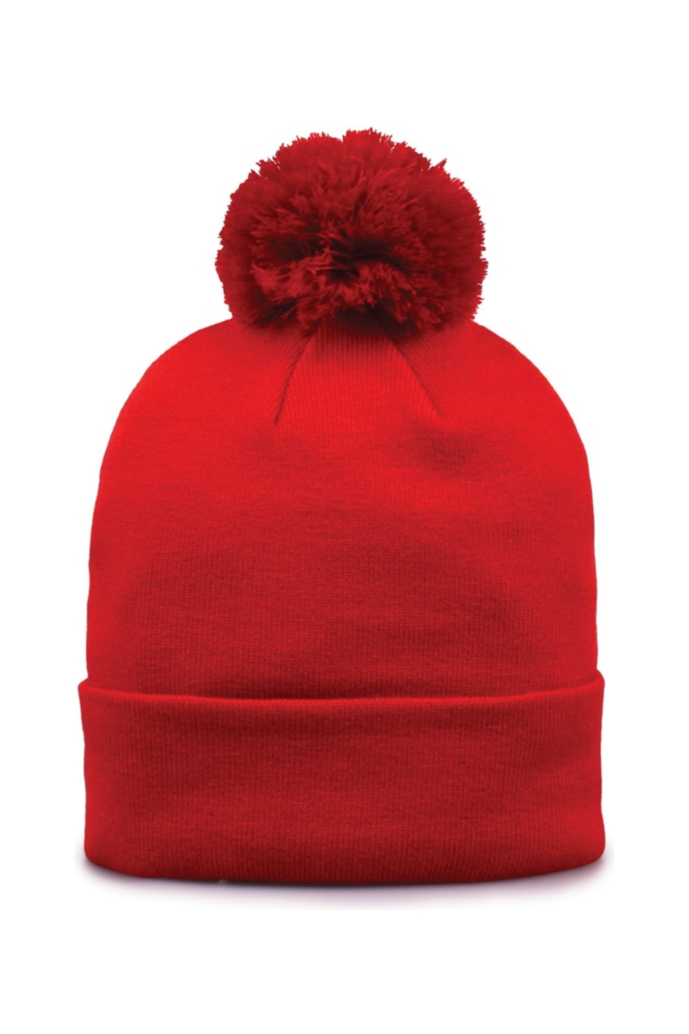 Dropship Under Armour Rollup Knit Beanie w/ Ball in Univ Red