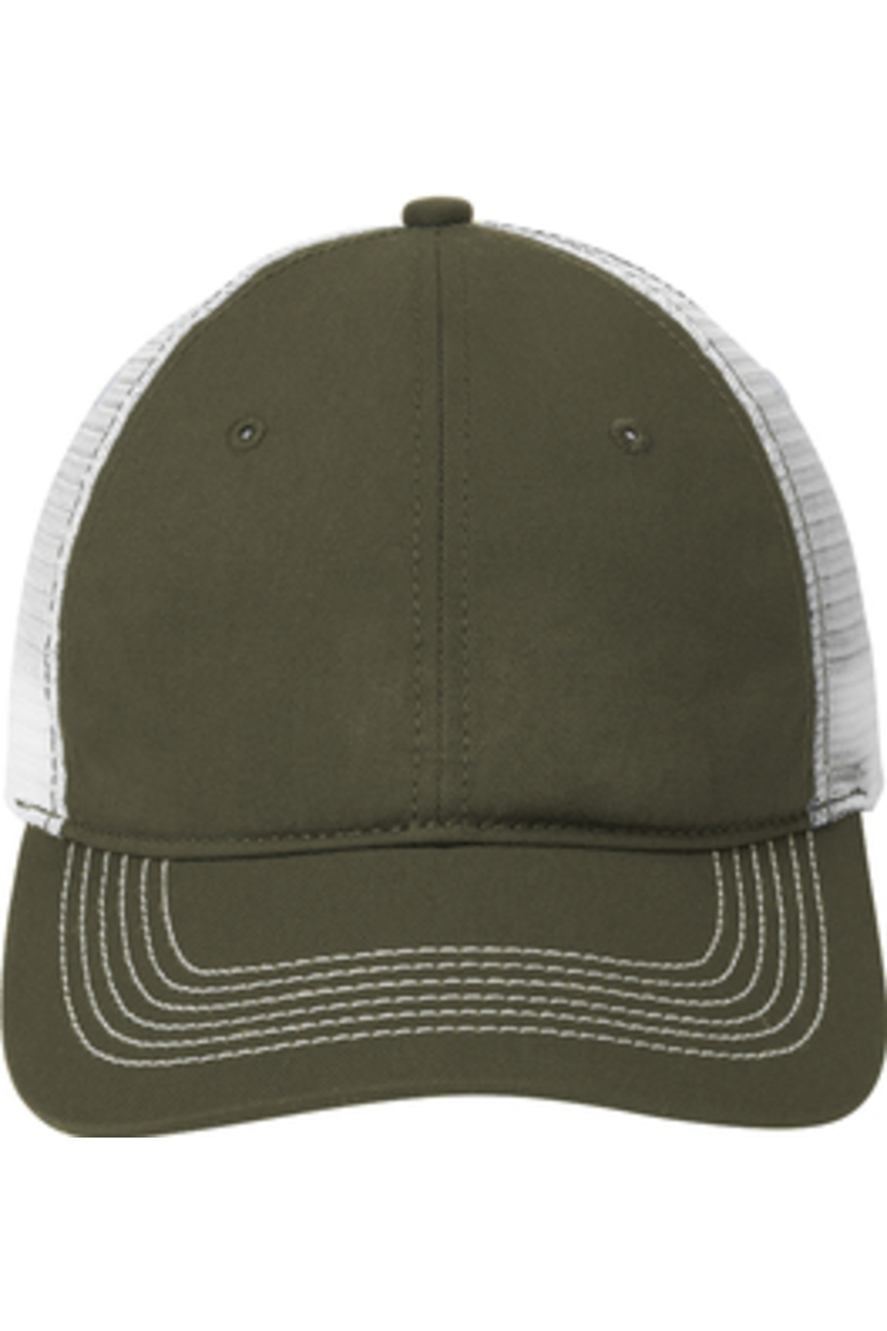 District Mesh Back Cap in Army/ White
