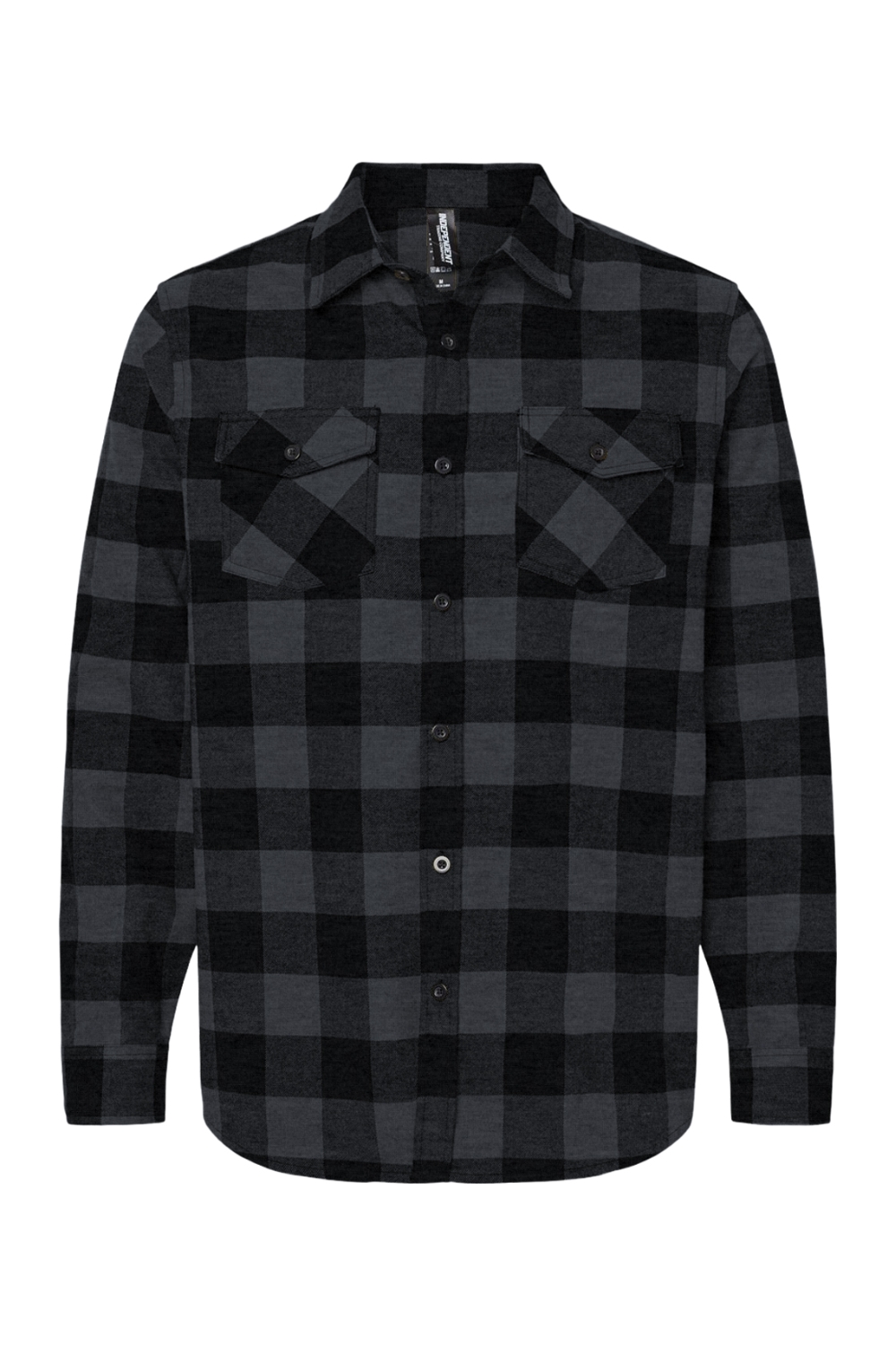 Independent Trading Co. Flannel Shirt in Charcoal Heather/ Black