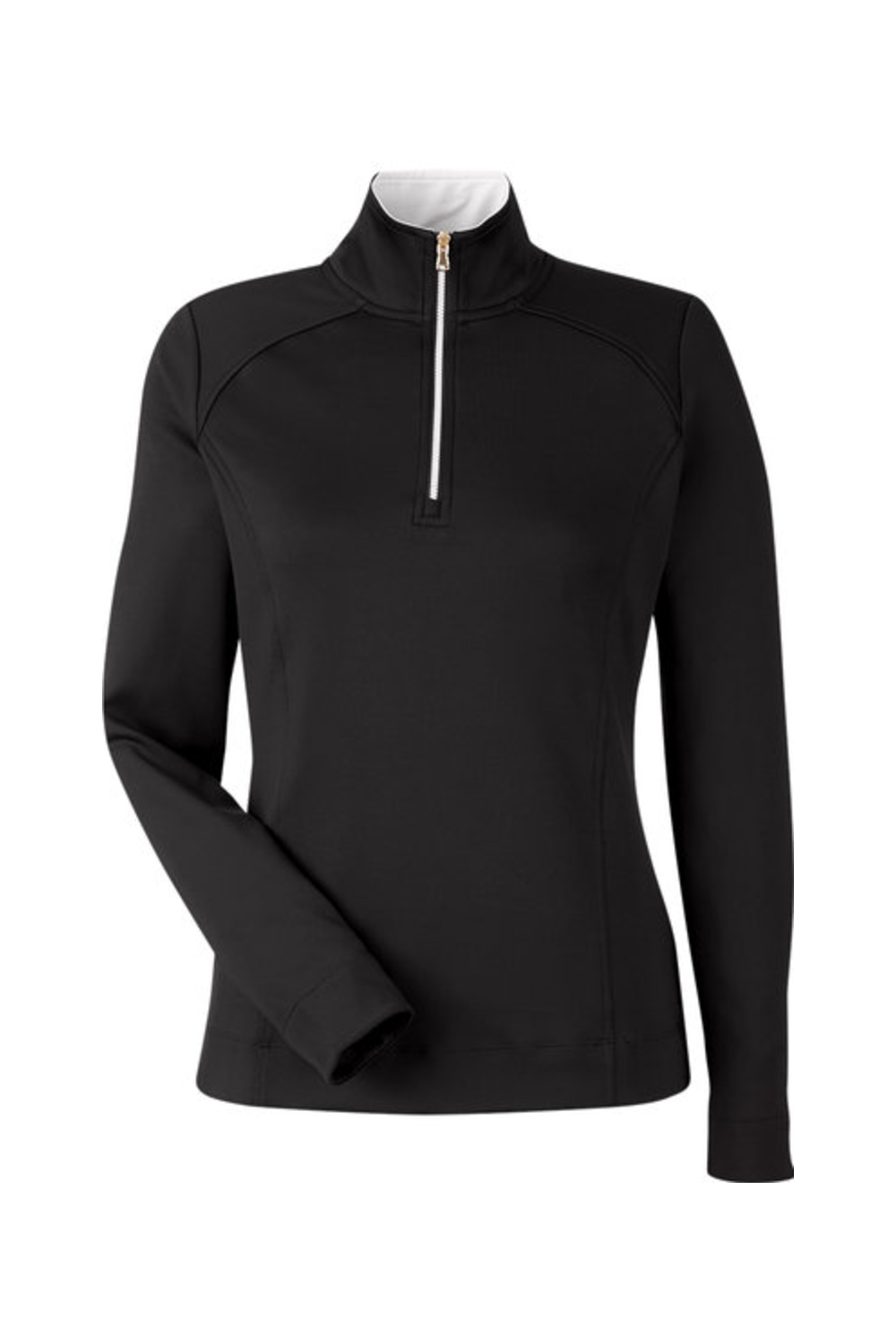 Fairway & Greene Women's Wells Quarter-Zip Tech Pullover in Black/ White
