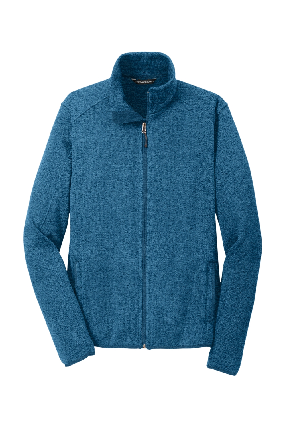 Port Authority Sweater Fleece Jacket in Medium Blue Heather