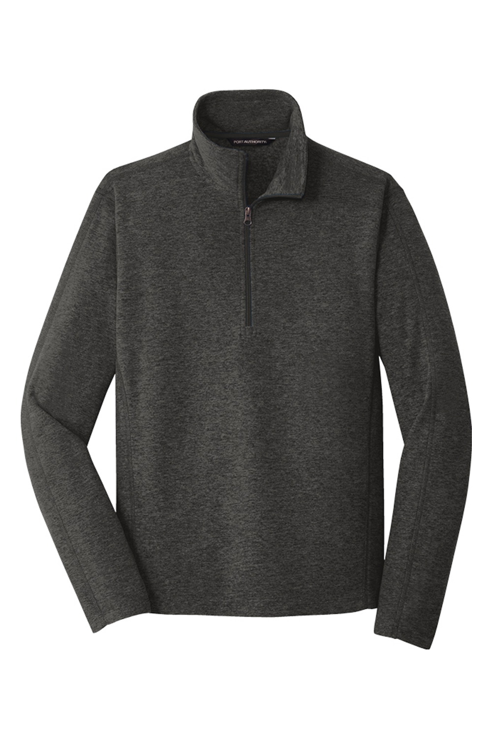 Port Authority Heather Microfleece 1/2-Zip Pullover in Black Charcoal Heather