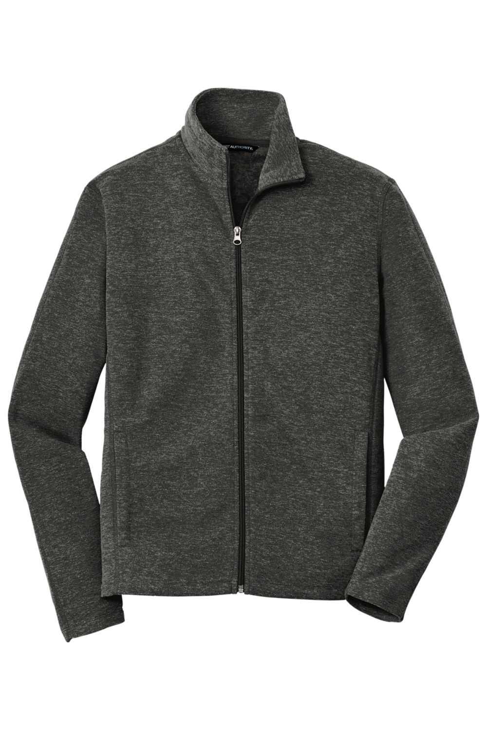 Port Authority Heather Microfleece Full-Zip Jacket in Black Charcoal Heather