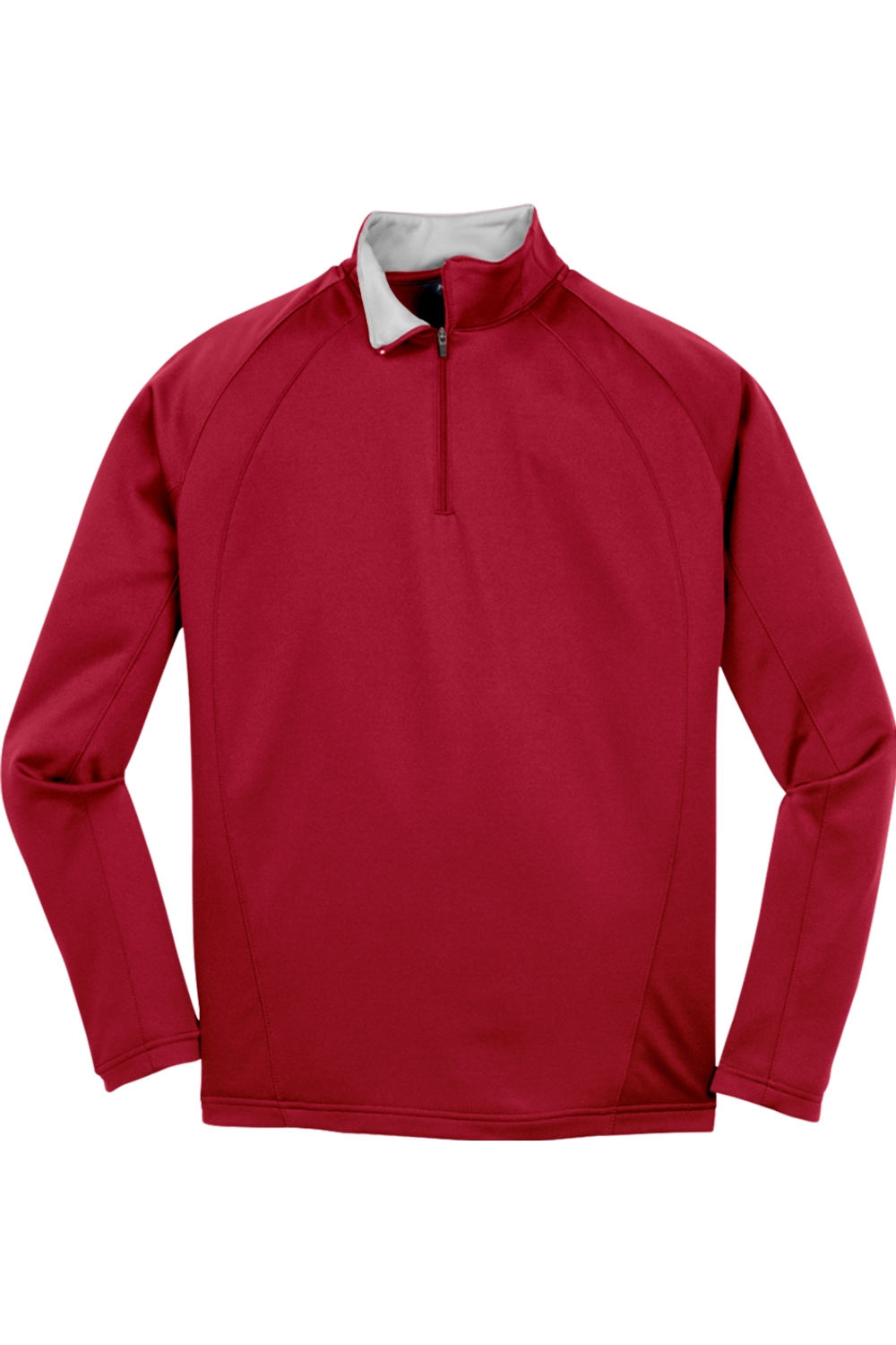 Sport-Tek Sport-Wick Fleece 1/4-Zip Pullover in Deep Red/ Silver