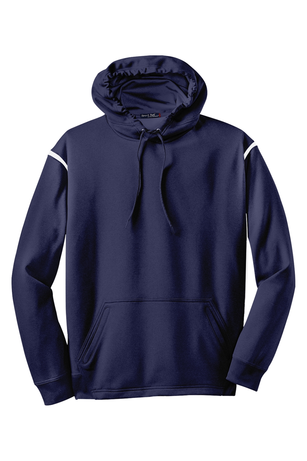 Sport-Tek Tech Fleece Colorblock Hooded Sweatshirt in True Navy/ White