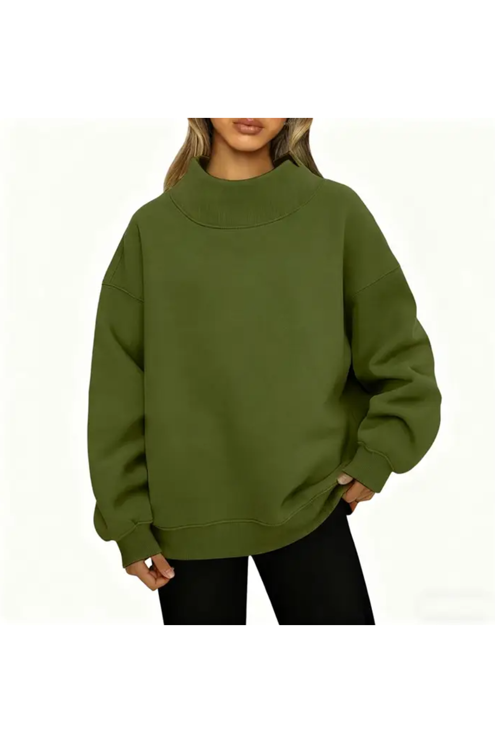 Wholesale Solid Color High Neck Sweatshirt
