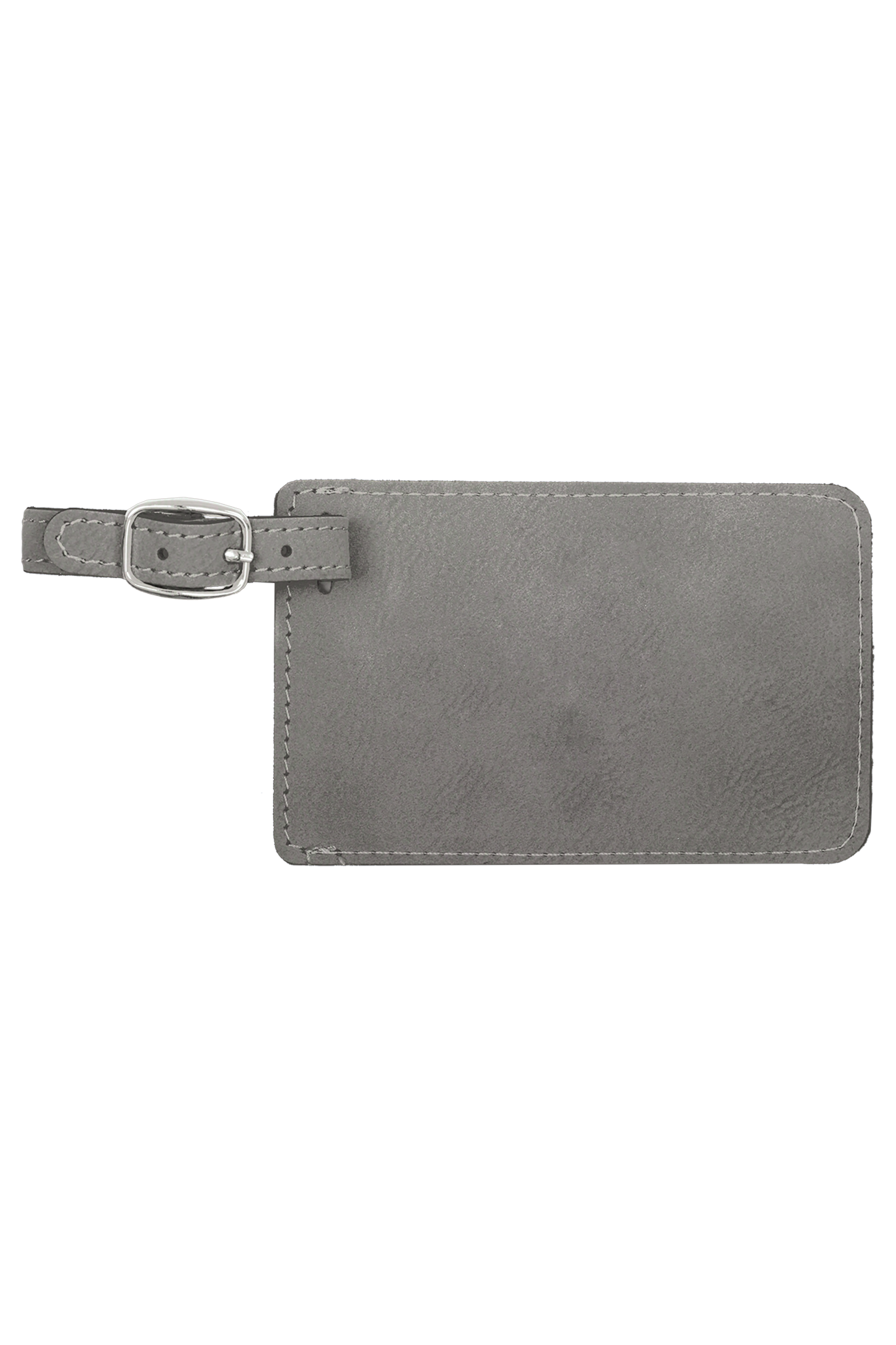 4 1/4" x 2 3/4" Laserable Leatherette Luggage Tag in Gray