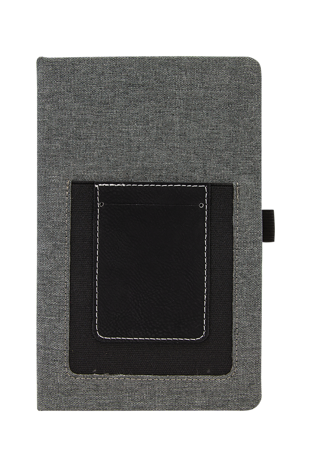 5 1/4" x 8 1/4" Gray Journal with Leatherette Cell/Card Slot
